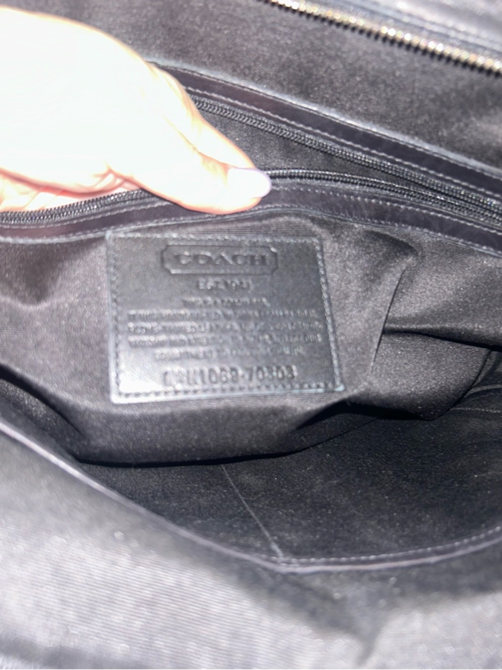 Coach Sleek Black Leather Men's Briefcase Tote - Picture 7 of 15